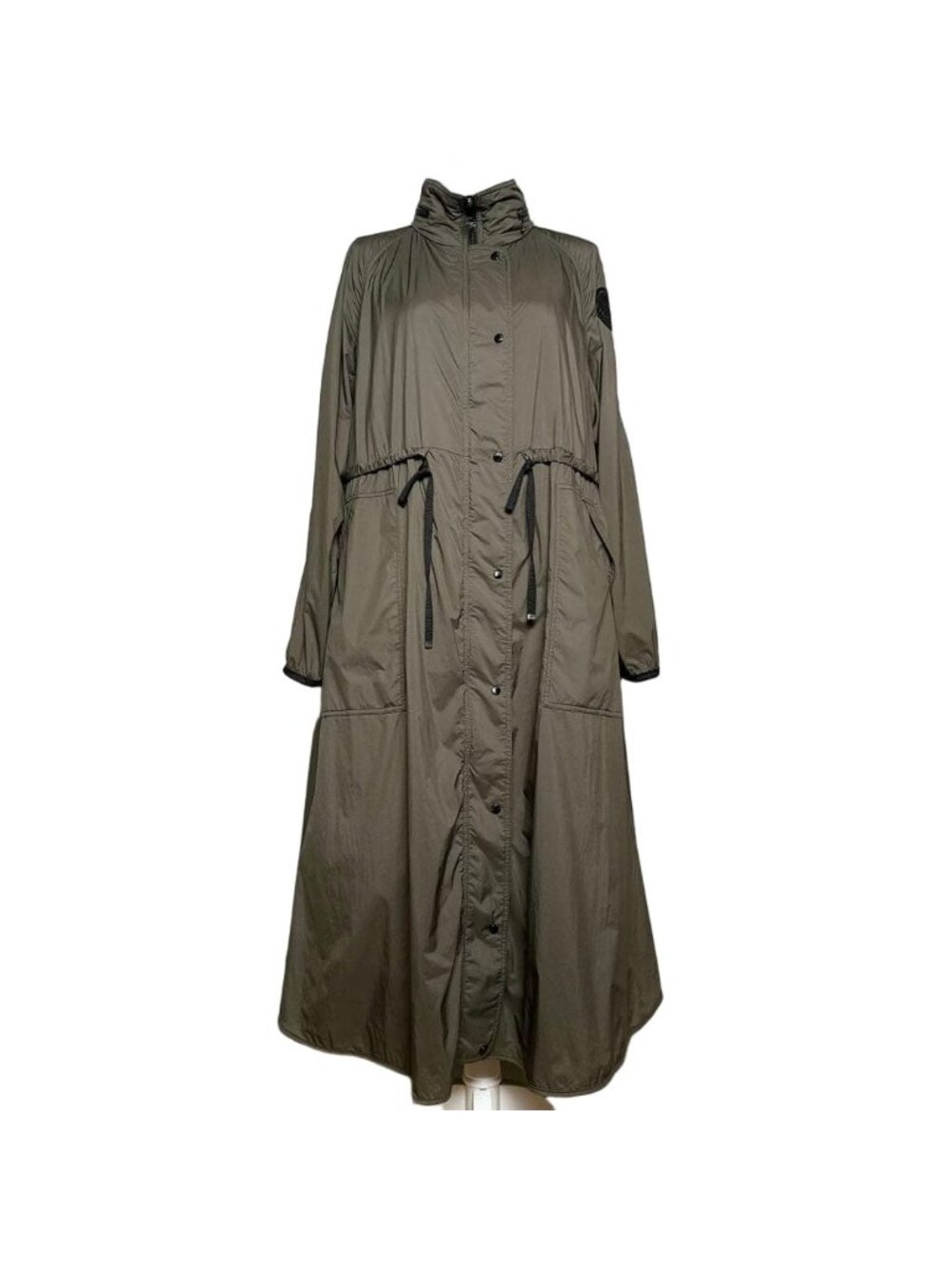 Moncler Lin Light Down Coat Khaki Long Jacket 1
